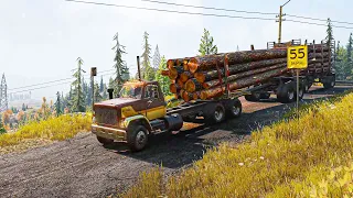 Hauling Logs With GMC Brigadier 8000 // SnowRunner