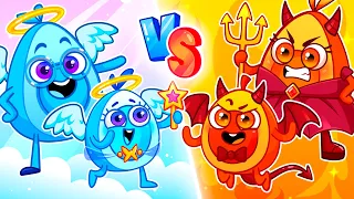 Angel 😇 VS 😈 Demon Family Challenge || Good Habits for Kids by Meet Penny 🥑✨