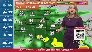 Damp, cool Thursday with on-and-of showers; warmth to retun next week