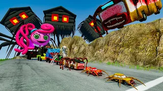 ALL MONSTERS Big & Small Cars vs Downhill Madness with HOUSE HEAD & BUS EATER – BeamNG.Drive