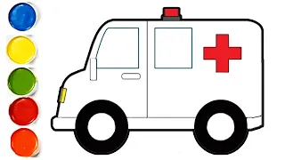 Ambulance Drawing for kids | Ambulance Drawing, Painting & Coloring for kids and toddlers