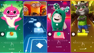 Baby Shark vs Minions vs Oddbods vs My Talking Tom. Tile Hop Gameplay