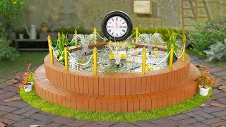 My dad builds amazing clock tower in aquarium to decorate home