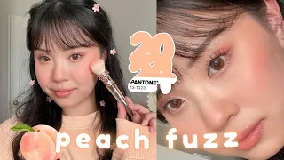 A PEACH FUZZ MAKEUP LOOK 🍑 pantone colour of 2024