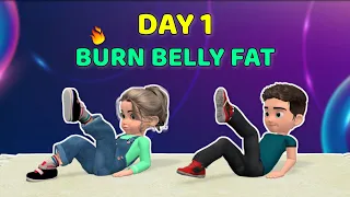 DAY 1 OF 3 - BURN BELLY FAT - KIDS DAILY EXERCISE