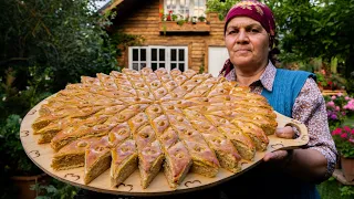 Traditional Azerbaijani Hazelnut Baklava | Outdoor Cooking