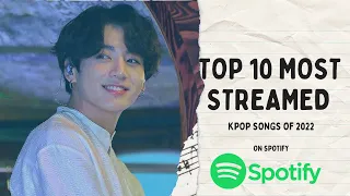 Top 10  streamed kpop songs of 2022 on spotify