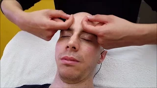 Girl performs Sleeping Head and Face Massage - ASMR Sounds no talking