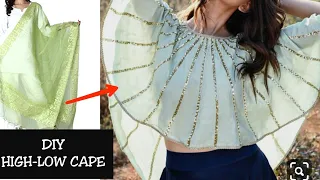 DIY : HIGH LOW  Designer CAPE Top Cutting And Stitching Tutorial
        REUSE LEFTOVER FABRIC