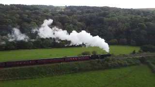 92134 at NYMR Gala 22/09/23 during storm.Drone footage.