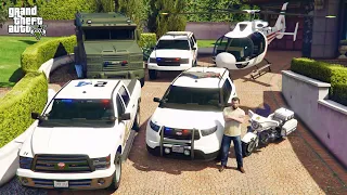 GTA 5 - Stealing Blaine County Sheriff Department Vehicles with Michael! | (Real Life Cars) #162