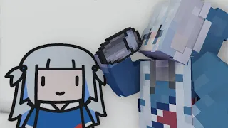 Gura drinks Ina's milk - Minecraft animation