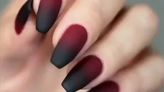 طريقة وضع مناكير اسود واحمر💅