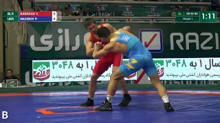 Round 1 GR - 66 kg: P. NASIBOV (UKR) df. Y. KARDASH (BLR), 3-2