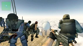 Counter Strike Source Zombie Escape mod online gameplay on Flying World map