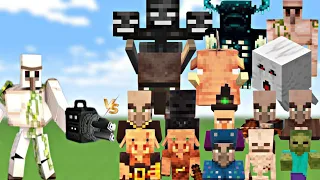 Minecraft all mobs vs minigun golem fight #minecraft #viral