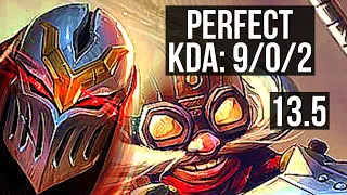 ZED vs CORKI (MID) | 9/0/2, 700+ games, Legendary, 1.1M mastery | KR Master | 13.5