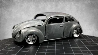Painting Diecast Cars - Chopped California Style Beetle - Candy Black w/Red