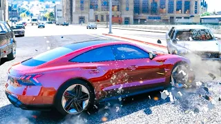 Car crashes EP 103 - Slippery snow road - Collisions in street traffic of Supercars