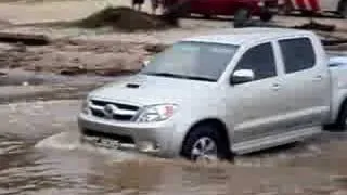 Hilux crossing river