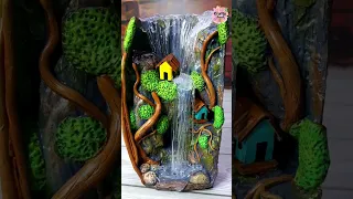 Artificial waterfall fountain showpiece making idea at home