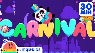 CARNIVAL SONG 🎭🎶 + More Party Songs for Kids | Lingokids