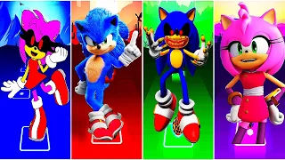 Amy Rose Exe vs Sonic vs Sonic Exe vs Amy Rose || Tiles Hop EDM Rush