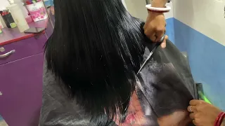 V hair cutting