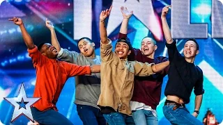 Golden buzzer act Boyband are back-flipping AMAZING! | Audition Week 2 | Britain's Got Talent 2015