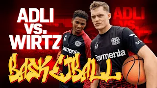 Who will win the three-man shootout? 🏀😱 | Florian Wirtz and Amine Adli play basketball