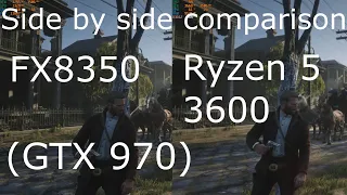 RDR2 - FX8350 VS Ryzen 5 3600 (GTX970) Side By Side Benchmark