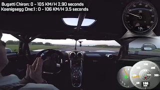 Koenigsegg One1 vs Bugatti Chiron 0  - 300 KM/H (Speed O Meter)