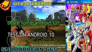 Dragon Ball : Battle of z Vita3k Android Test On android 10 snapdragon 665 Ram 4
