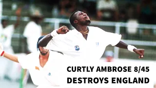 Curtly Ambrose 8/45 vs England 4th TEST 1990 | WI vs ENG | Ambrose Best Bowling Wickets