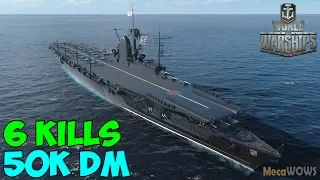 World of WarShips | Graf Zeppelin B | 6 KILLS | 50K Damage - Replay Gameplay 4K 60 fps