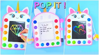 DIY - FUNNY UNICORN POP IT SCHOOL SUPPLIES -  Magic Drawing Board - Easy School Hacks