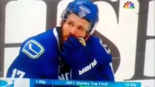 kesler gets hit and cries