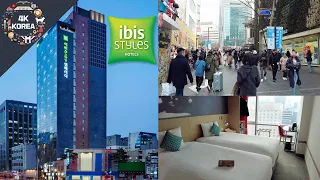 $77 USD! 6min. Center of Myeongdong | Ibis Styles Ambassador Seoul Myeongdong | 4K KOREA HOTEL