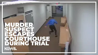 Murder suspect escapes courthouse during trial | Caught on video