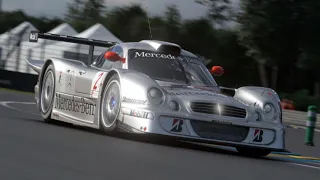 Gran Turismo 7 Testing AMG Mercedes CLK-LM 98 in Deep Forest Raceway.