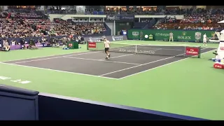 Roger Federer Shanghai Masters Tennis Courtside view.