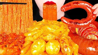 ASMR ROSE TTEOKBOKKI, KIELBASA SAUSAGE , MOZZARELLA CORN DOGS 배떡 로제떡볶이, 킬바사 소시지, 모짜렐라 핫도그 MUKBANG 먹방