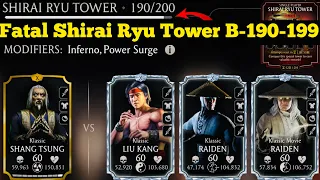 Fatal Shirai Ryu Tower Hard Battle 190-199 Fight + Reward MK Mobile