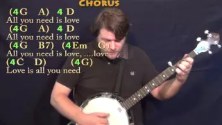 All You Need Is Love (The Beatles) Banjo Cover Lesson with Chords/Lyrics