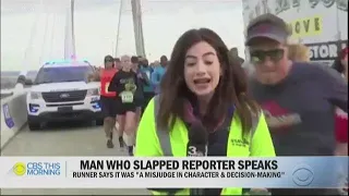 Runner who groped Georgia reporter on live TV apologizes