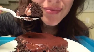 SassEsnacks ASMR: Gooey Chocolate Cake & Frosting | Eating Sounds | Mukbang | Whispers