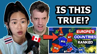 All 50 Countries in EUROPE Ranked WORST to BEST | Thai-Canadian Couple React