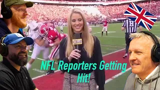 NFL Reporters Getting Hit Compilation REACTION!! | OFFICE BLOKES REACT!!