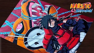 How to Draw"Uchiha Madara"with Kurama step by step (Tutorial) for beginners||Naruto:Shippuden