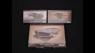 Meng Dune Atreides Ornithopter, Harkonnen Ornithopter, and Spice Harvester model kits